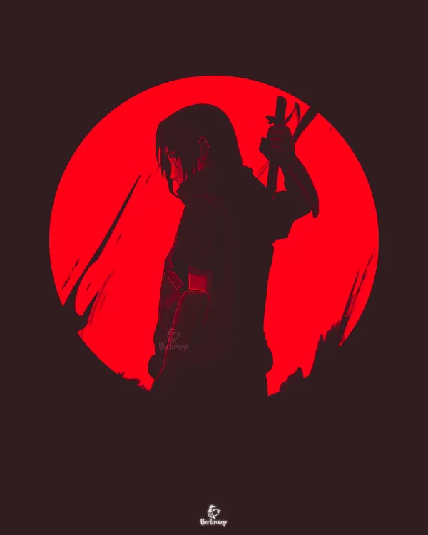 Akatsuki member Itachi Uchiha with his Mangekyo Sharingan activated