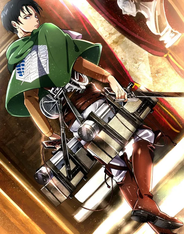 Anime character with a green cape and brown boots