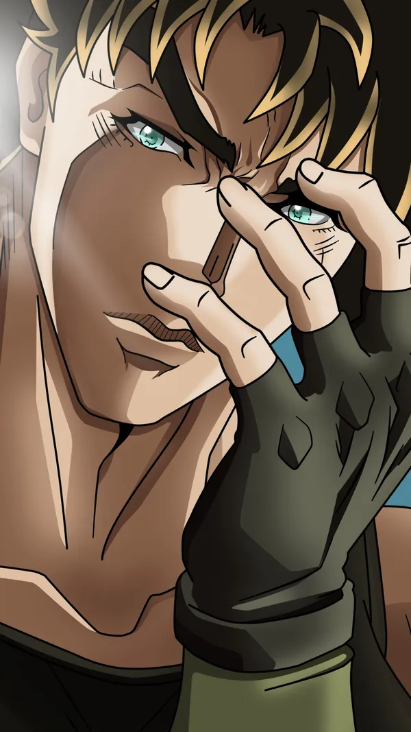 Anime character with green eyes and brown hair