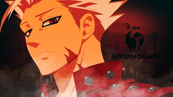 Anime character with red eyes and white hair