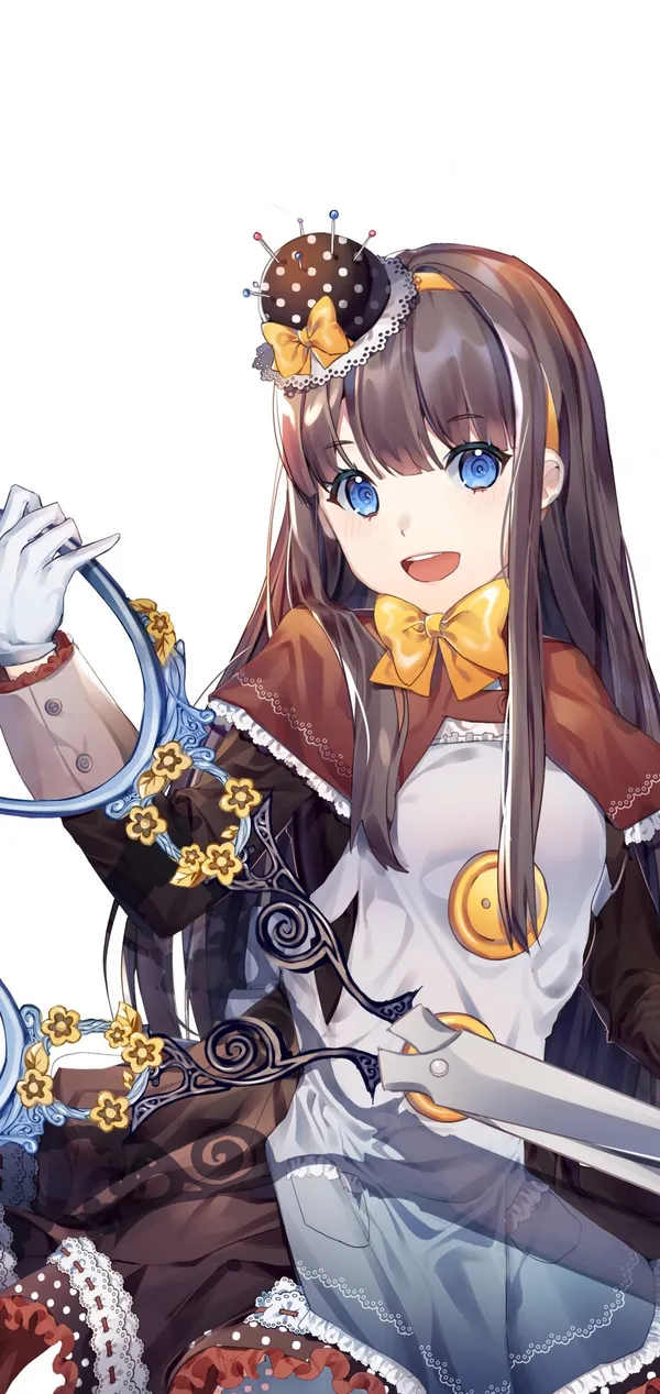 Anime girl holding a pair of scissors