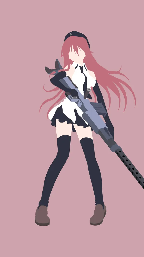 Anime girl holding a very large gun