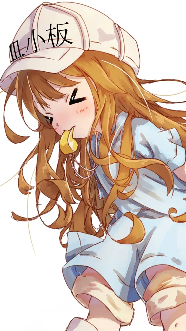 Anime-style drawing of a girl with a whistle in her mouth