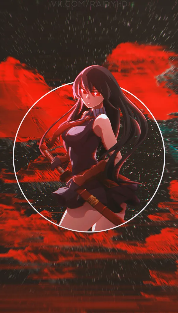 Anime-style illustration of a young woman with a sword
