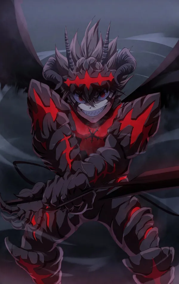 Asta, a character from Black Clover, in his devil form