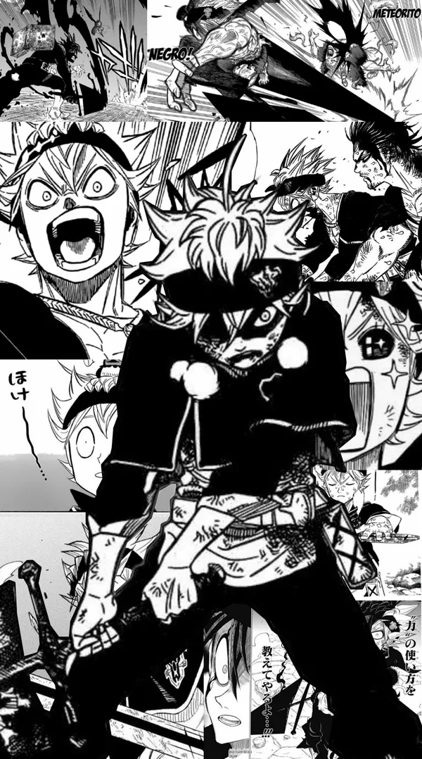 Asta from Black Clover using his Black Divider ability