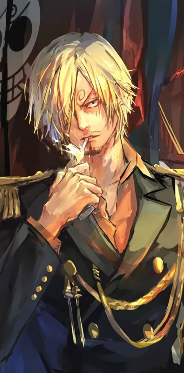 Blonde man in a black suit is smoking a cigarette