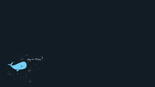 Blue whale is floating in space wondering why it is there
