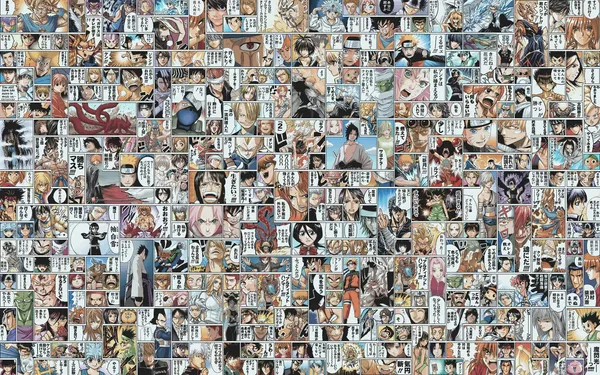 Collage of various manga characters from different series