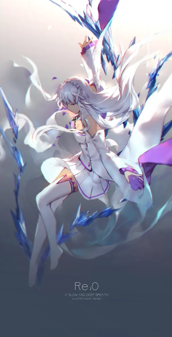 Emilia from Re:Zero in a wedding dress