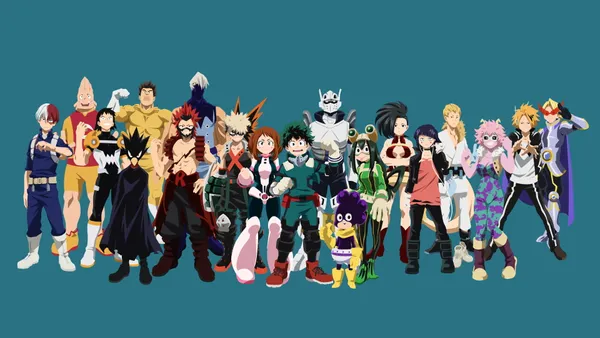 Group of characters from the anime "My Hero Academia"