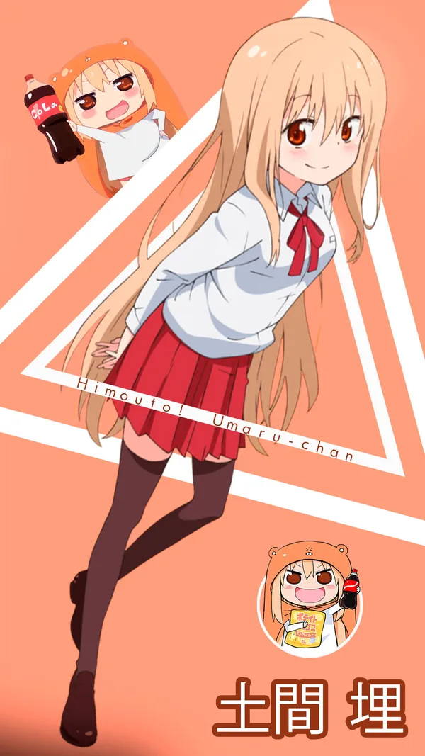 Himouto! Umaru-chan. Umaru Doma holding a cola