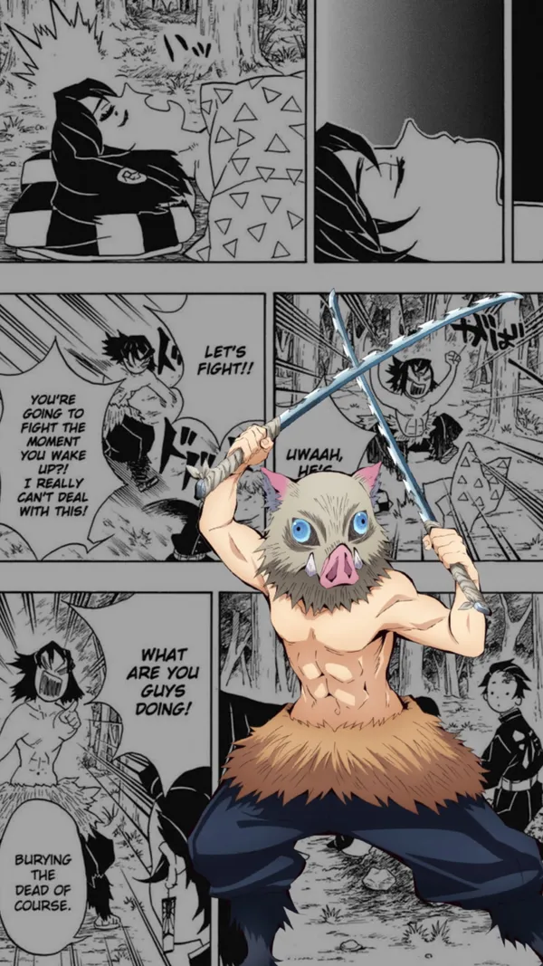 Inosuke Hashibira from the anime/manga series Kimetsu no Yaiba