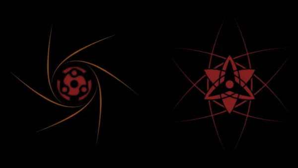 It is a photo of two Mangekyo Sharingan eyes