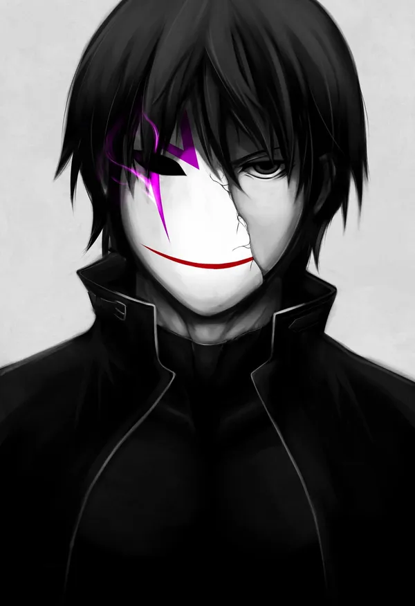 Man with black hair and a white mask covering his mouth