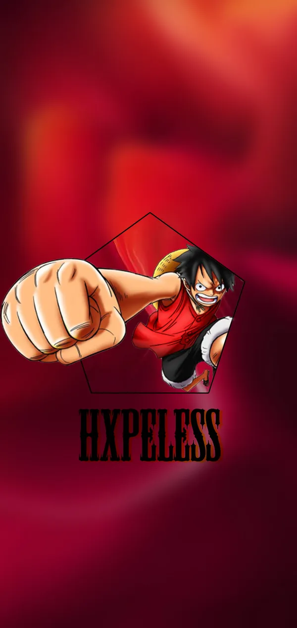Monkey D. Luffy from One Piece in a red background