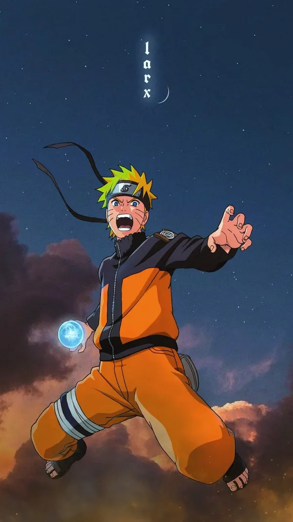 Naruto Uzumaki from the anime Naruto is preparing to attack