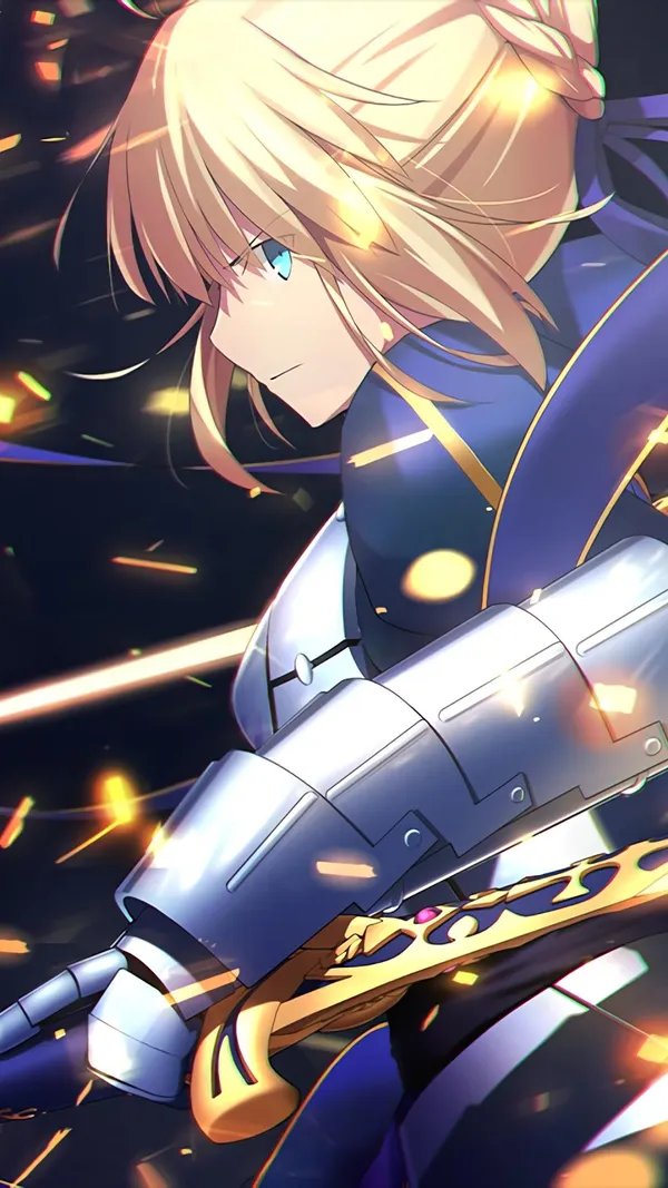 Saber from Fate/stay night is shown in this image