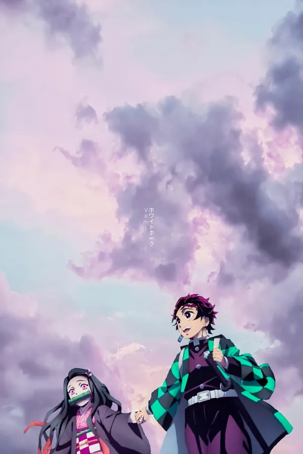 Tanjiro and Nezuko from the anime series Kimetsu no Yaiba