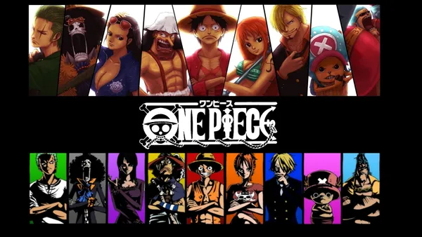 The photo contains 11 characters from the anime One Piece
