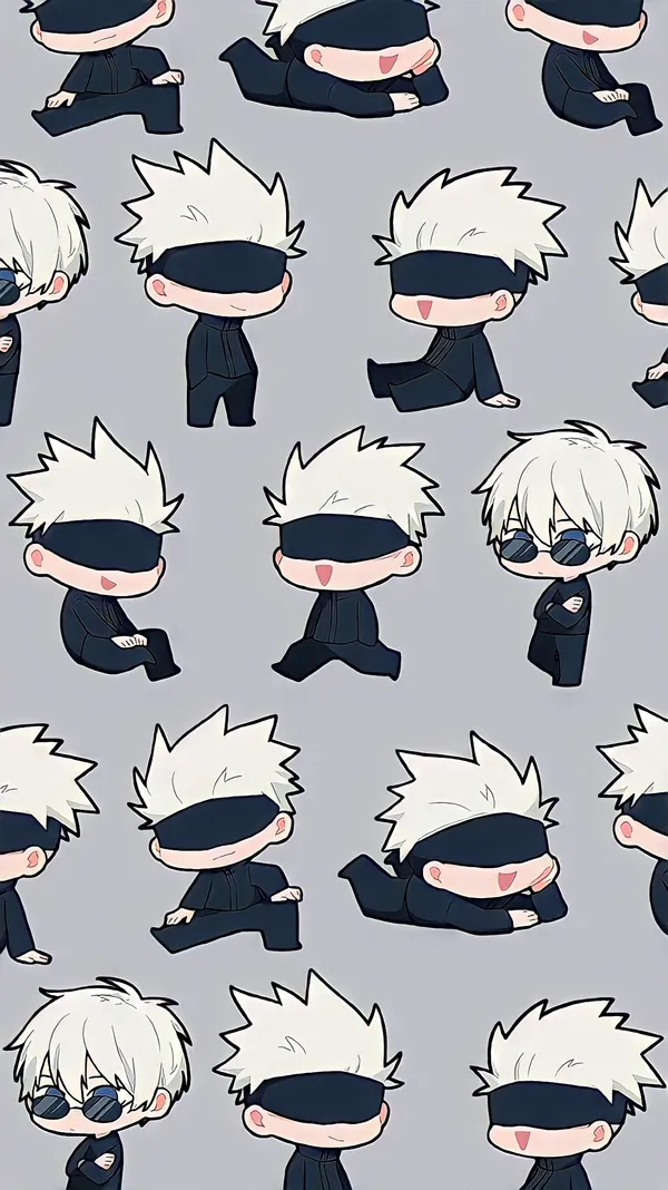 The photo contains 14 chibi characters from the anime series Jujutsu Kaisen