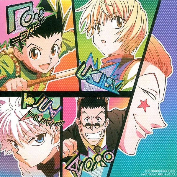 The photo contains 4 characters from the anime Hunter x Hunter