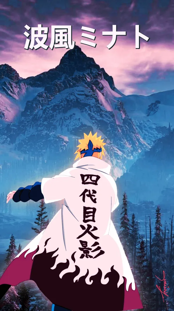 There is a picture of the anime character Minato Namikaze