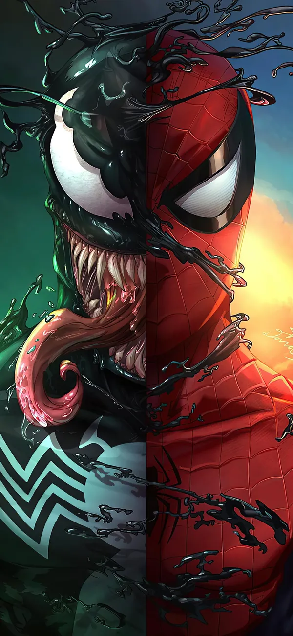 This is a picture of Venom and Spider-Man