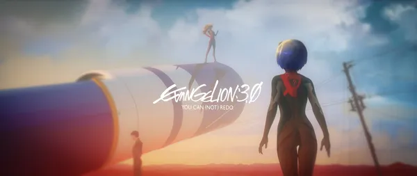 Two anime girls standing on a spaceship with a giant mech in the background