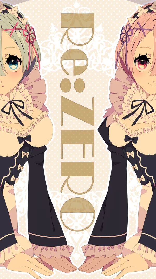 Two anime girls with rabbit ears and the word Re:ZERO between them