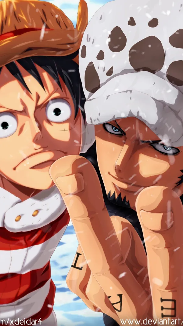 Two men with straw hats making a peace sign